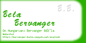 bela bervanger business card